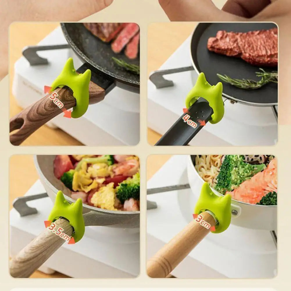 1PC Pot Side Clips Anti-slide Spoon Holder Clip Convenient Kitchen Gadgets Rubber Pan Inserts Kitchen Tool