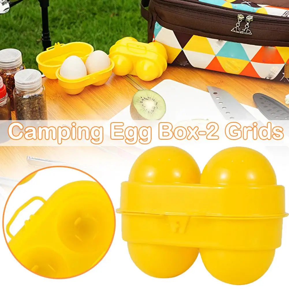 2 Grid Egg Storage Box Container Portable Plastic Egg Holder for Outdoor Camping Picnic Eggs Box Case Kitchen Organizer 202 S5G3