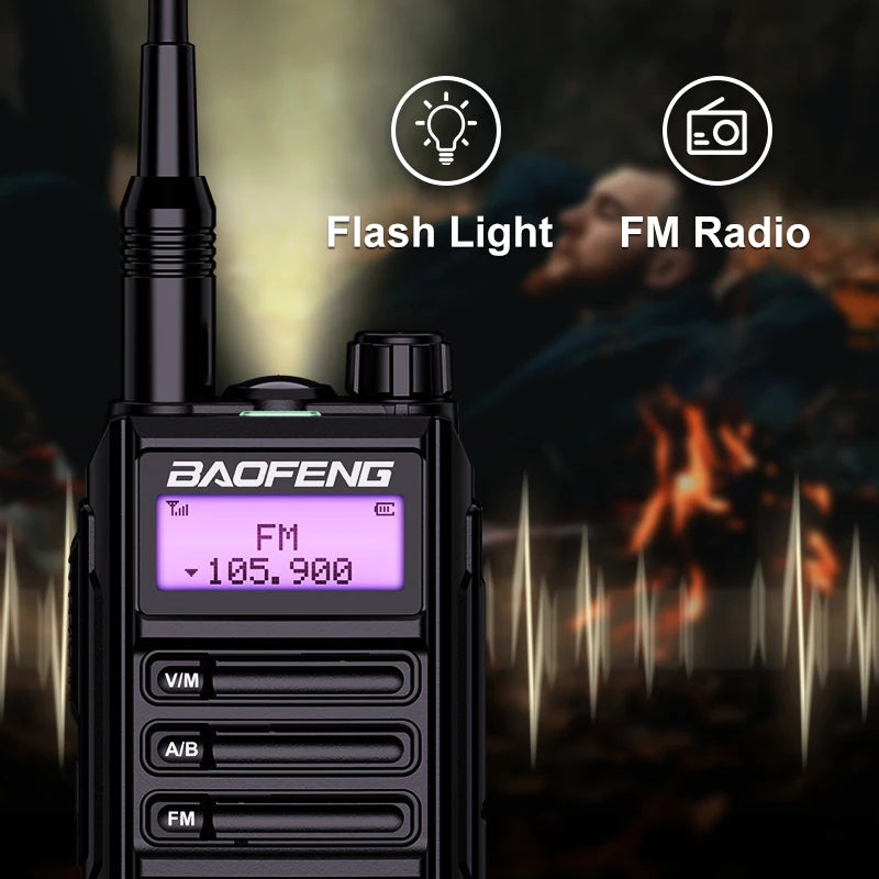 Baofeng Walkie Talkie UV-16 Long Range Powerful 10W Handheld HF Transceiver Dual Band VHF UHF 2 Way Ham Radio waterproof