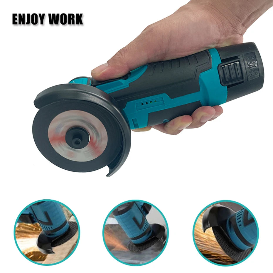 Super Cordless Angle Grinder 12V Mini Brushless Motor Rechargeable Lithium Battery Polishing Machine Diamond Cutting Power Tools