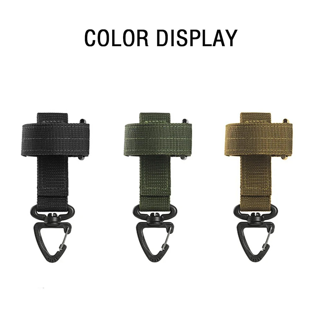 Mountaineering Buckle Outdoor Keychain Tactical Gear Clip Keeper Pouch Belt Keychain Gloves Rope Holder Military Hook Camping