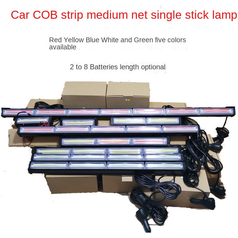 Car and truck warning light Cob long strobe light car refitting medium mesh roof Led warning light strobe light road indicator