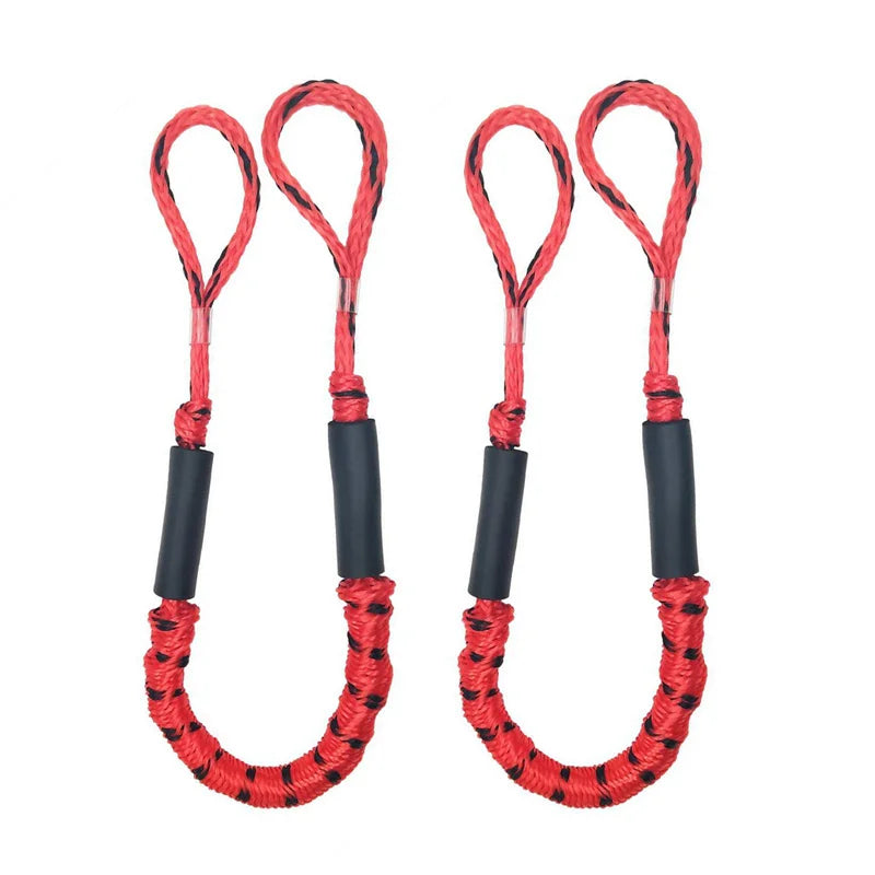 2pcs Safety Dock Mooring Ropes 4FT Elastic Stretchable Kayak Docking Ropes Boat Accessories