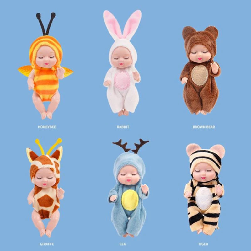 Reborn Dolls Baby Reborn Silicone Reborn Baby Doll 12cm Palm Dolls Pajamas Dress Simulation Baby Reborn Baby Doll Toys