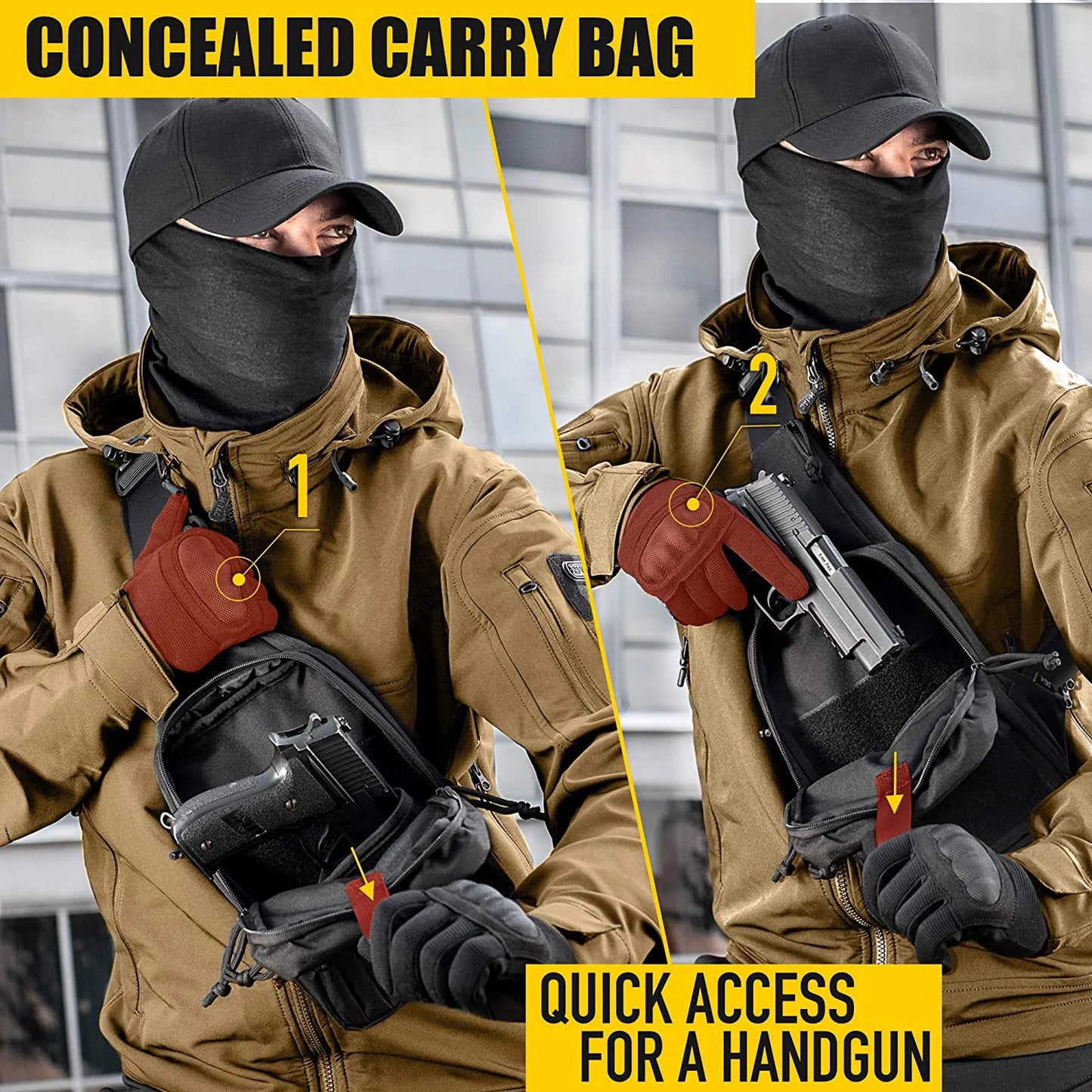 Tactical Gun Bag Shoulder Strap Bag Hunting Gun Holster Pouch Pistol Holder Case for Handgun Airsoft Adjustable Pack