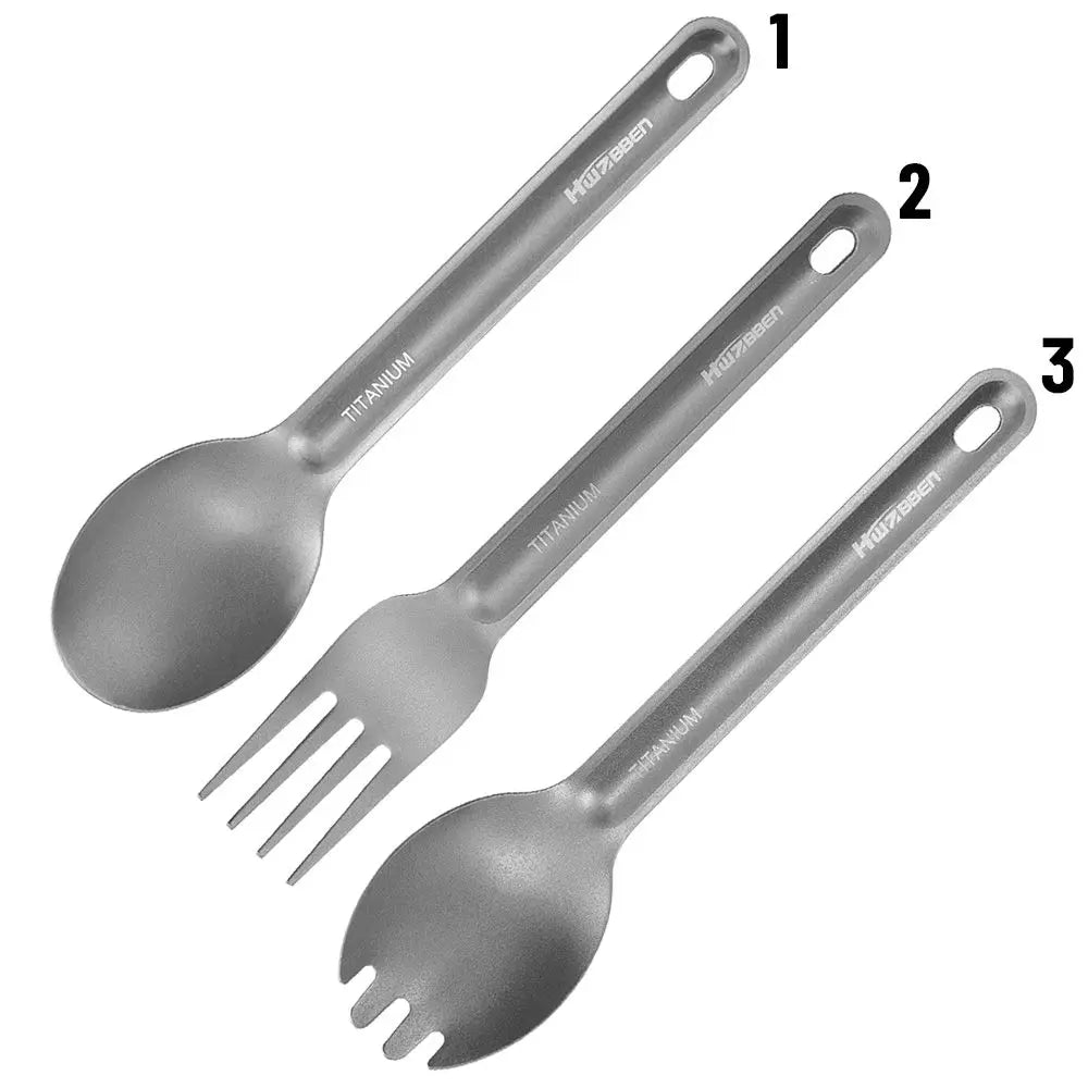 Titanium Tableware Outdoor Camping Portable Picnic Titanium Spoon Cookware Titanium Alloy Fork Ultralight Pure Titanium Spork