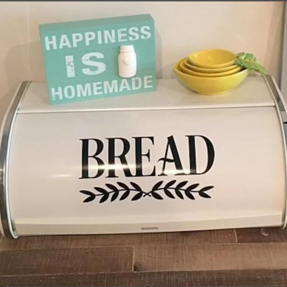 Bread Box Storage Canister Label Decal Sticker Kitchen Resturant Shop Farmhouse Style Pantry Decor Vinyl Home Shop Decor G458