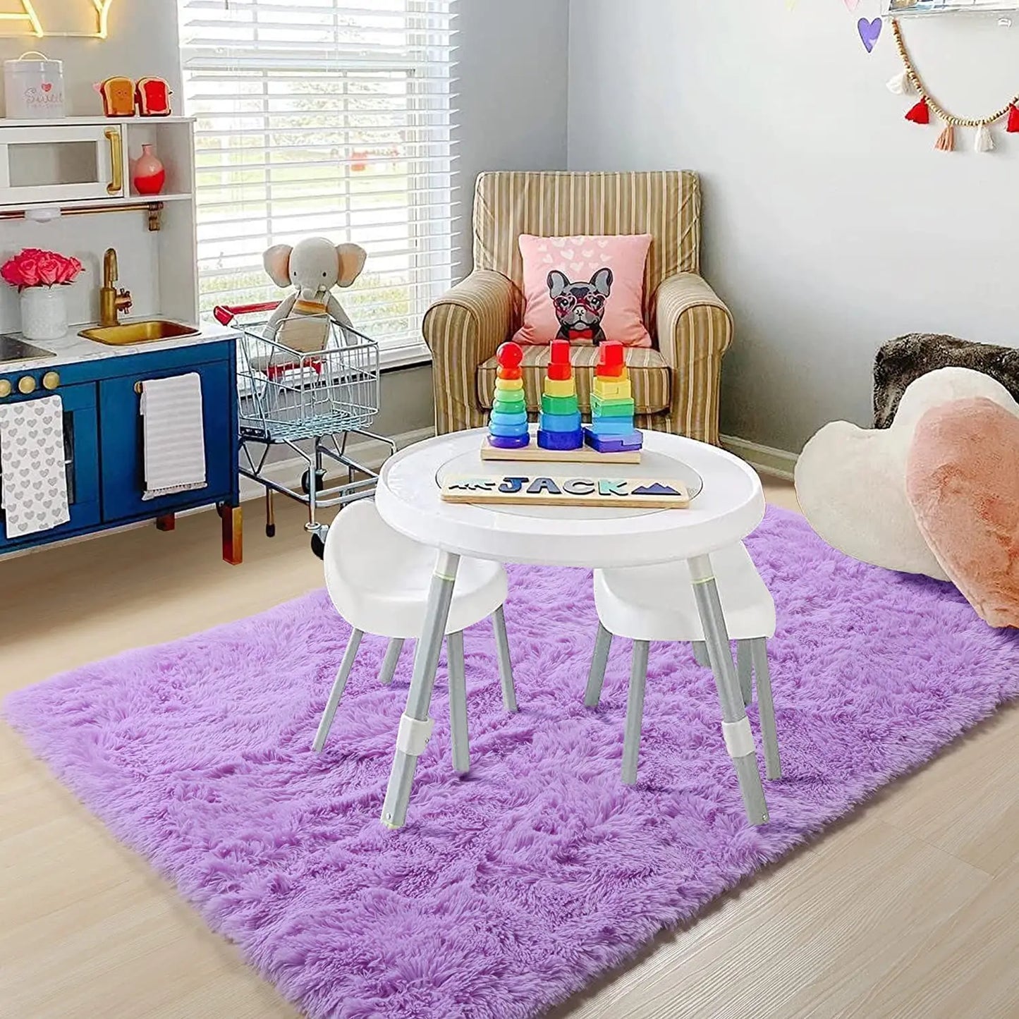 Soft Area Rugs For Bedroom Fluffy, Non-slip Tie-Dyed Fuzzy Shag Plush Soft Shaggy Bedside Rug, Tie-Dyed Living Room Carpet