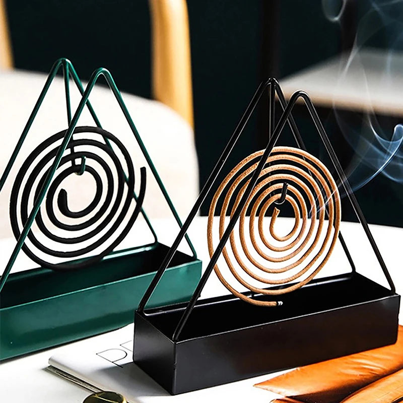 1XIron Mosquito Coil Holder Incense Holders Coil Incense Burner Frame Modern Repellent Incense Rack for Household Bedroom Patio