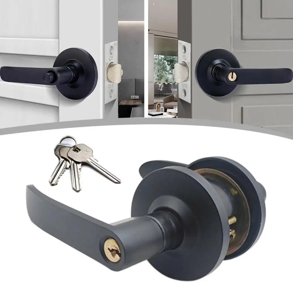 Door Handle Lock Aluminum Alloy Door Key Locks Room Hotel Anti Theft Safty Security Locker Latch For Toilet /Bathroom/Bedroom