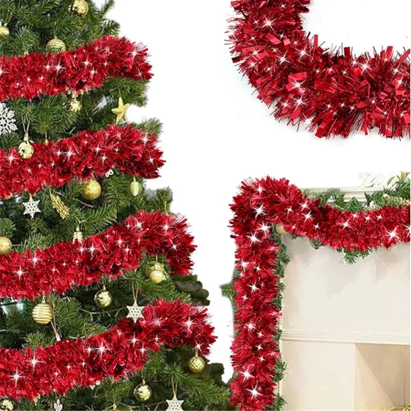 500cm/196inch Tinsel Christmas Garland Decoration Xmas Tree Decor 2023 New Years Eve Xmas Party Supplies Home Indoor Outdoor Dec