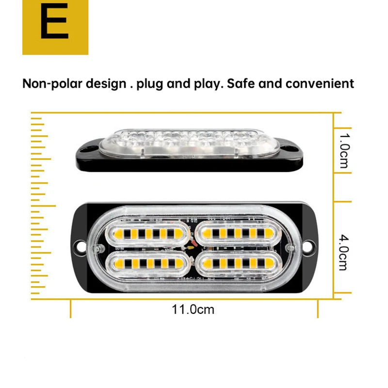 Car 12V 24V LED Signal Light For Car Warning Flashing Firemen Police Emergency Lamp Ambulance Strobe LED Warning Light