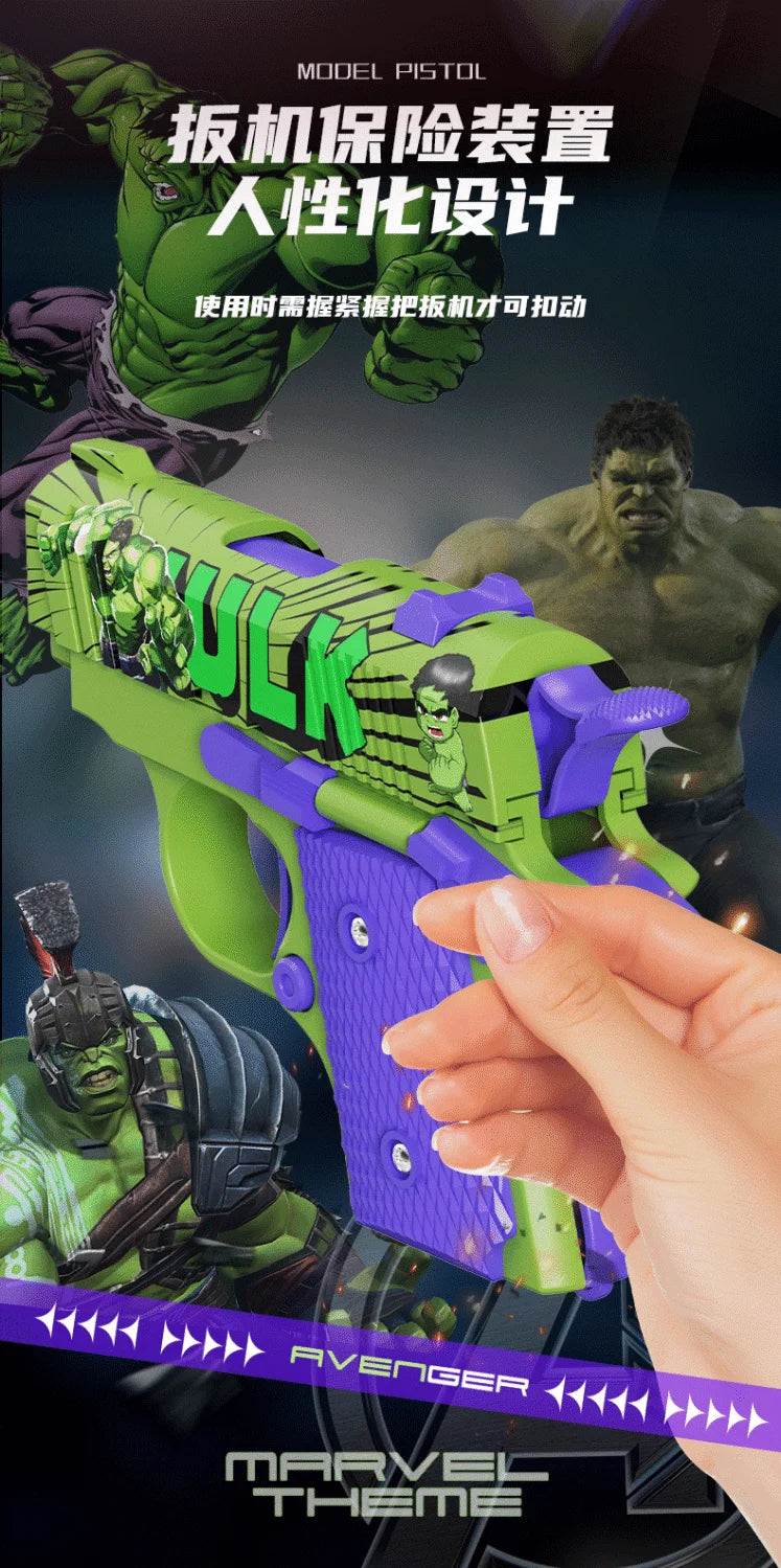 Marvel Spider-Man Iron Man Captain America Hulk Anime Cartoon Creative Detachable Carrot Gun Model Children's Decompression Toy