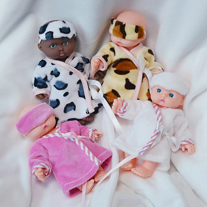 Reborn Dolls Baby Reborn Silicone Reborn Baby Doll 12cm Palm Dolls Pajamas Dress Simulation Baby Reborn Baby Doll Toys