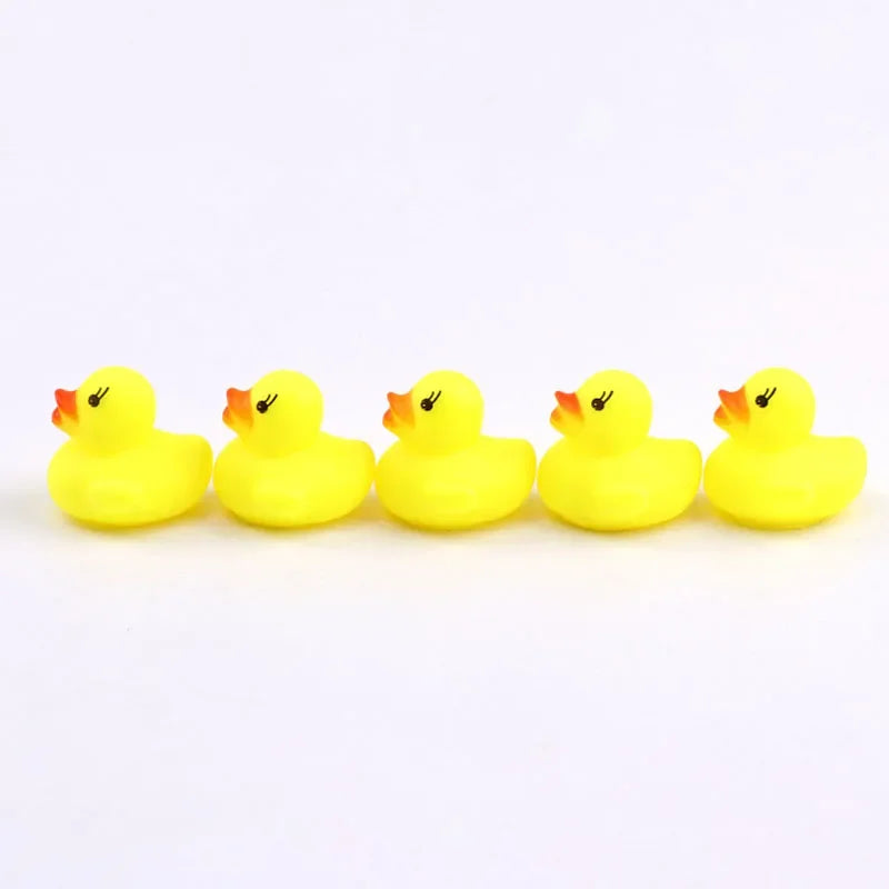 5Pcs/set Kids Floating Bath Toys Mini Swimming Rings Rubber Yellow Ducks Fishing Net Washing Swimming Toys Water Fun pool toys