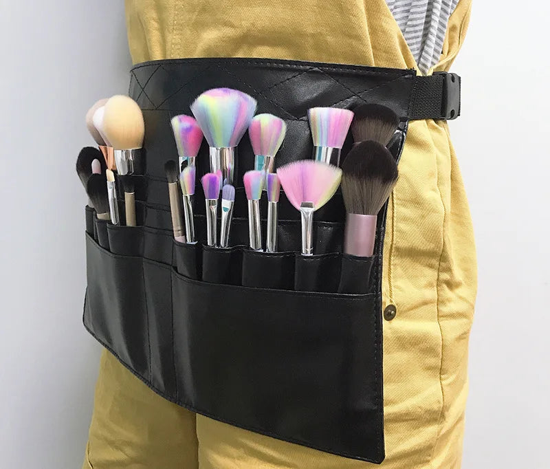 3 Style Multi-function Large Capacity PU Leather Cosmetic Bag Makeup Brush Bag With Zipper Belt For Professional Makeup Artist