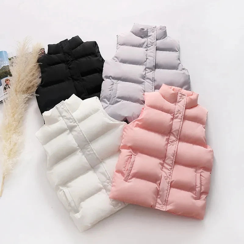 Women Winter Warm Cotton Padded Puffer Vests Sleeveless Parkas Jacket