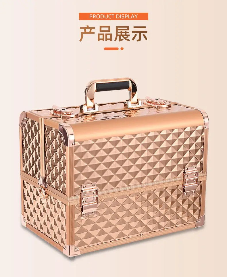 New Beauty Makeup Box Artist Professional Cosmetic Cases Make Up Tattoo Nail Multilayer Toolbox Storage Organizer Suitcase Bag