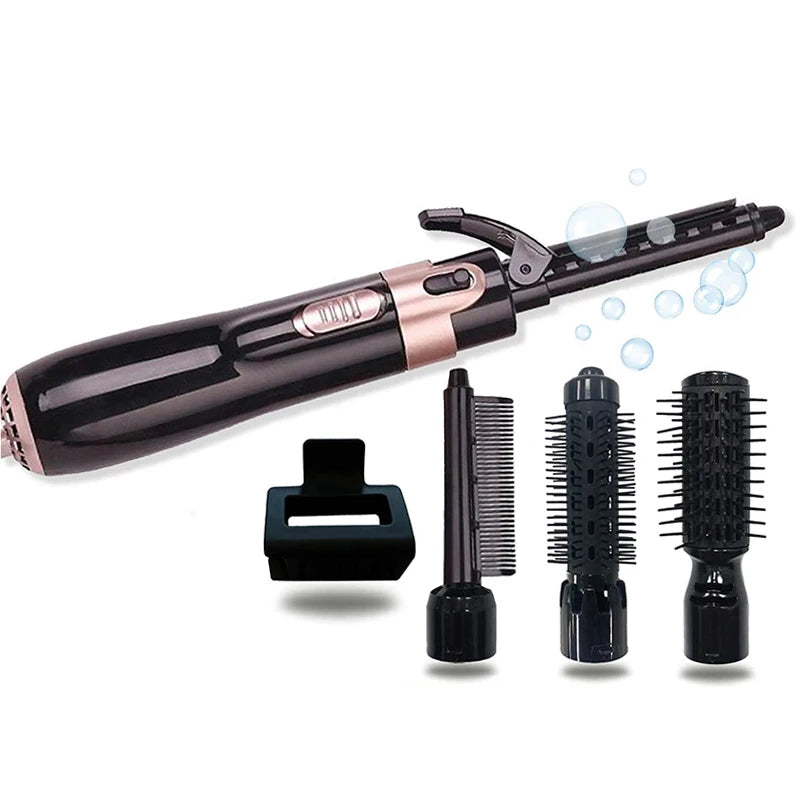 Portable electric hot air comb 4-in-1 hot air comb one-step hair dryer and curling iron fast straightener Hot air comb