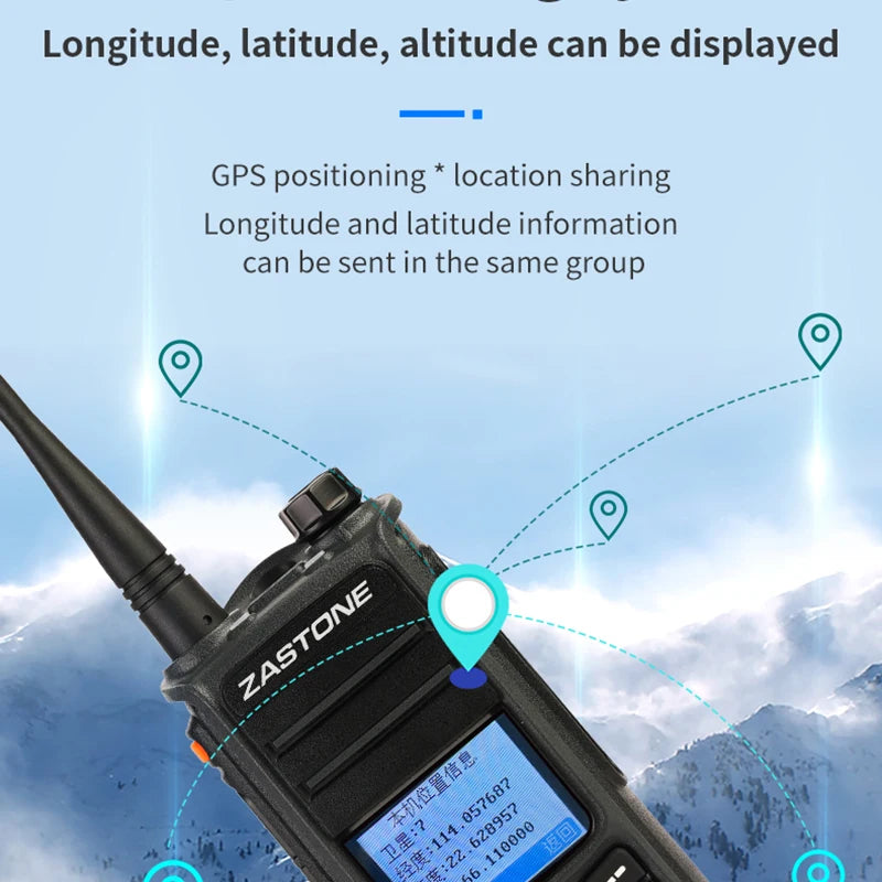 ZASTONE UV008 DMR Walkie Talkie Digita Two Way Radio Dual band 10W Dual time slot Walkie-talkie GPS