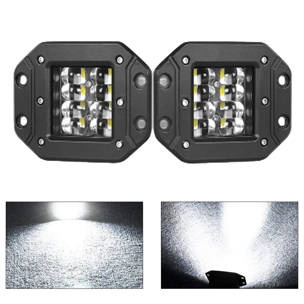 LED Work Light Bar Off Road 12V 24V LED Pods Light Bar Off-road Vehicle Modified Front And Rear Bumper Embedded Spotlights