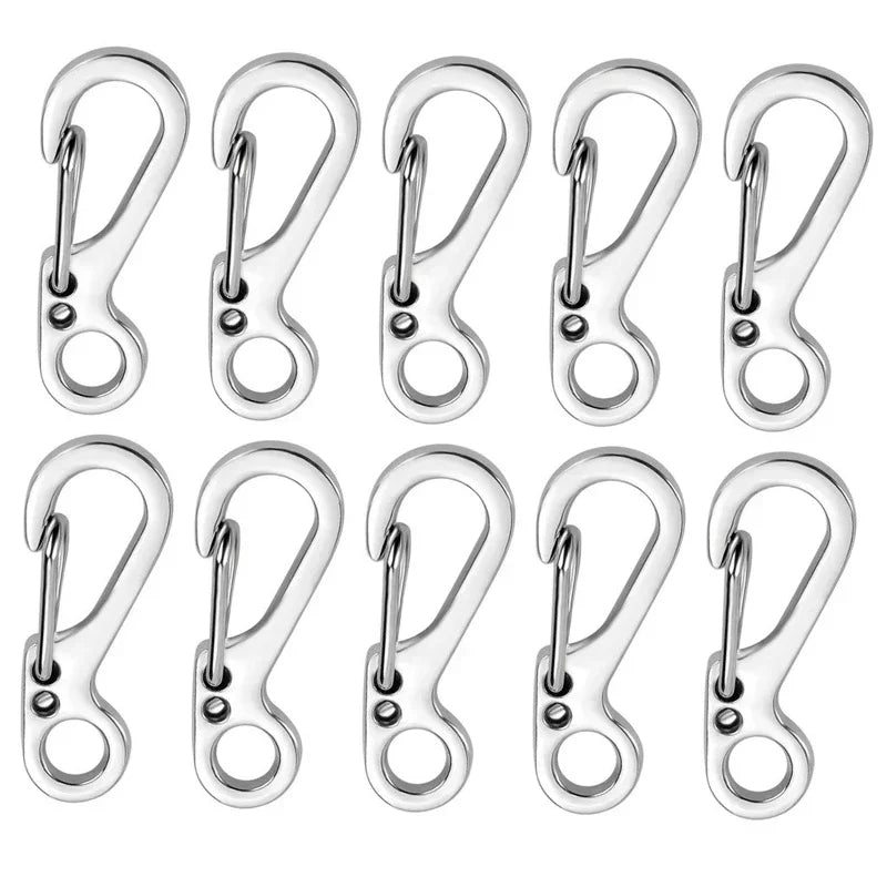 10Pcs/lot Mini Carabiner Paracord Tactical Gear Hooks Key Chain Camping EDC Survival Climbing SF Spring Backpack Clasps Keychain