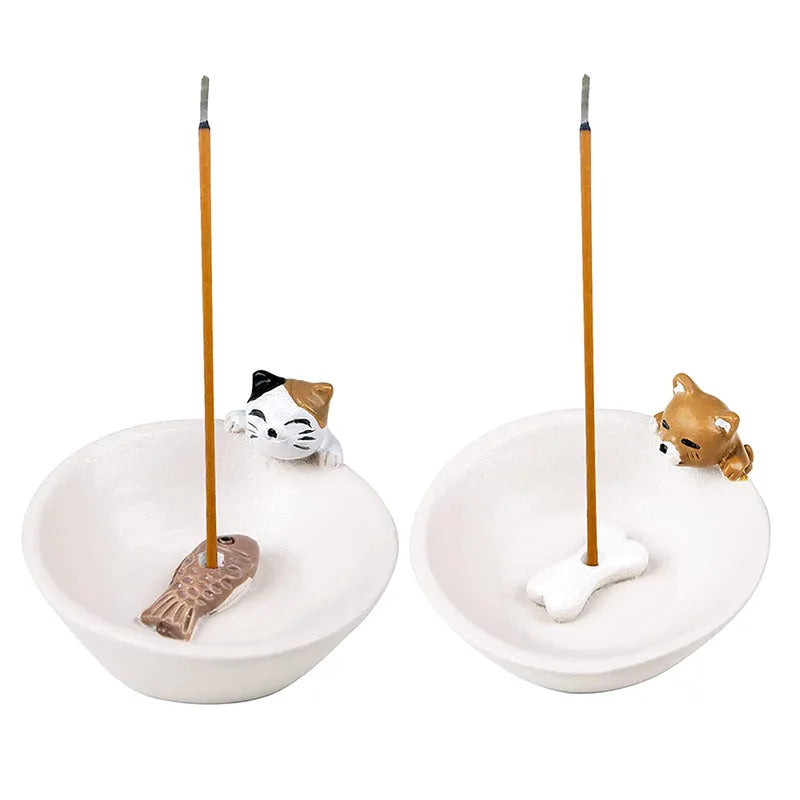 Cartoon Animal Incense Seat Small Incense Burner Trays Indoor Home Candlestick Stand Plate Bathroom Bedroom Cute Decoration