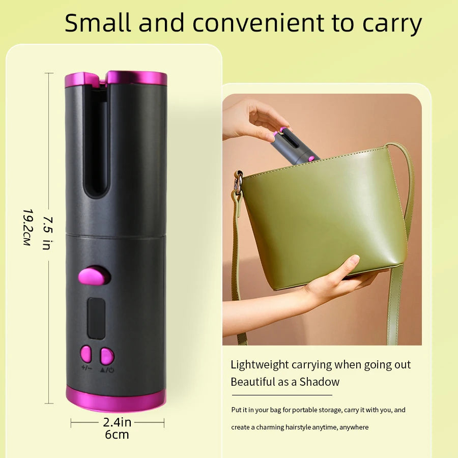 Hair Wavy Curlers Wireless Styling Tools Automatic Rotary Design Crimper Professional Rotating Looper Crimping Battery Charging