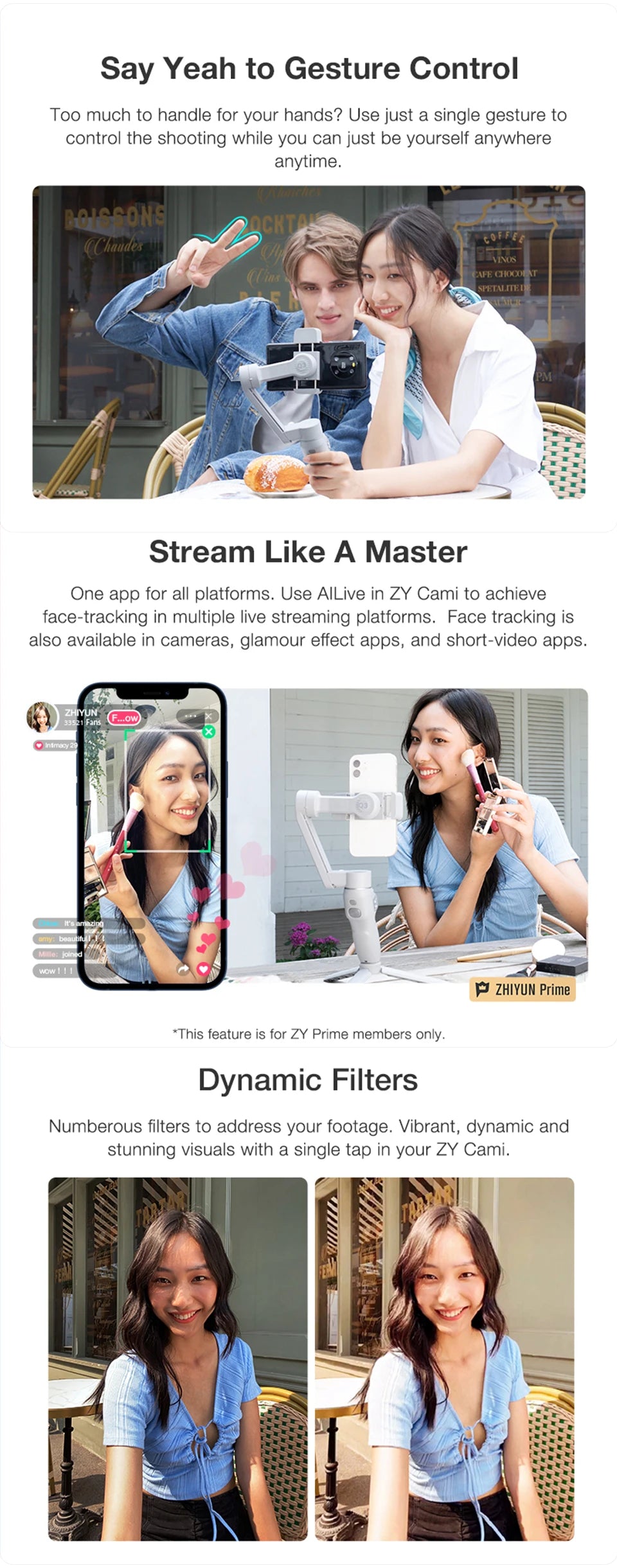 ZHIYUN Official SMOOTH Q3 Gimbal Smartphone 3-Axis Phone Gimbals Portable Stabilizer for iPhone 14 pro max/Xiaomi/Huawei