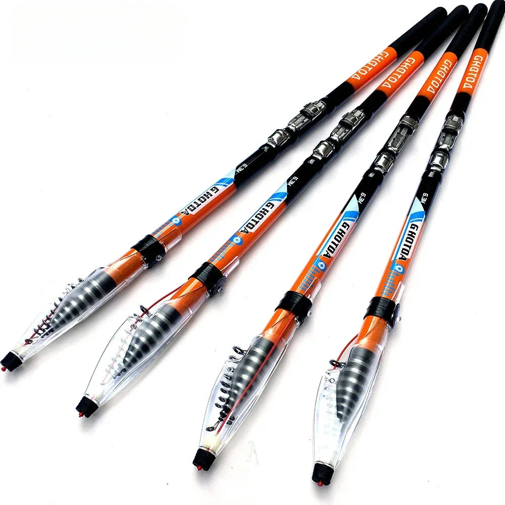 Bait Weight 10-50g Rock Fishing Rod Telescopic 2.7M-6.3M Carbon Fiber Spinning Sea Pole Super Hard Travel Boat Carp Fishing Gear