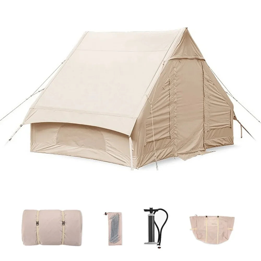 Inflatable Roof Tent Waterproof Inflation Tent Larger Outdoor Luxury Camping Hotel Tent 5-8 People Portable Family Party Tent