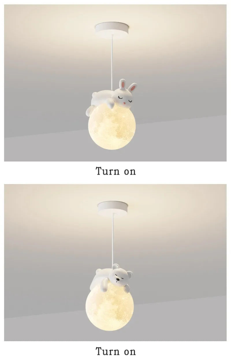 Creative Cartoon Animals LED Hanging Chandelier for Living Room Kid’s Bedroom Bedside Lamps Home-appliance Decor Pendant Lights