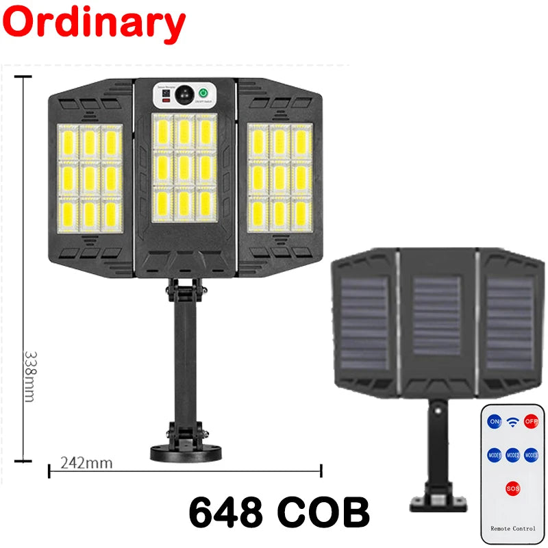 800 LED Super Bright Outdoor Solar Street Lamp Motion Sensor Waterproof Solar Power Lights Yard Country House Garden Wall Light