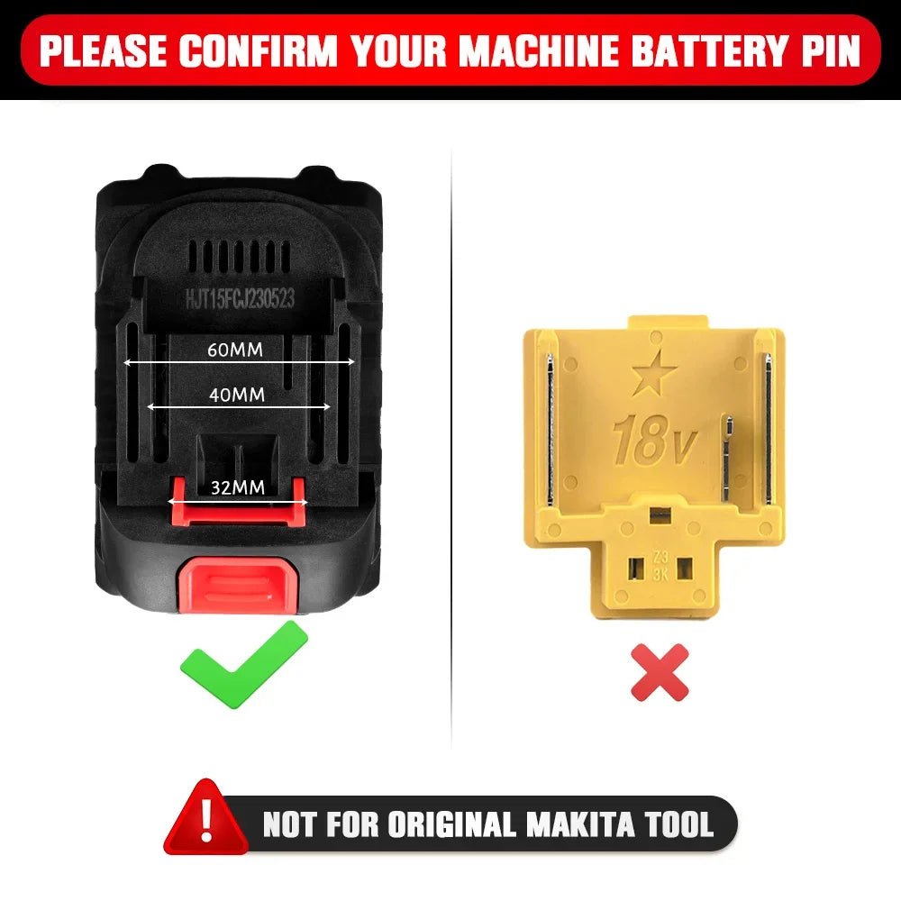 388VF Plus 928VF Plus Lithium Battery With LED Display 30000mAh 22500mAh Li-lon Battery Rechargeable For Makita 18V Power Tool