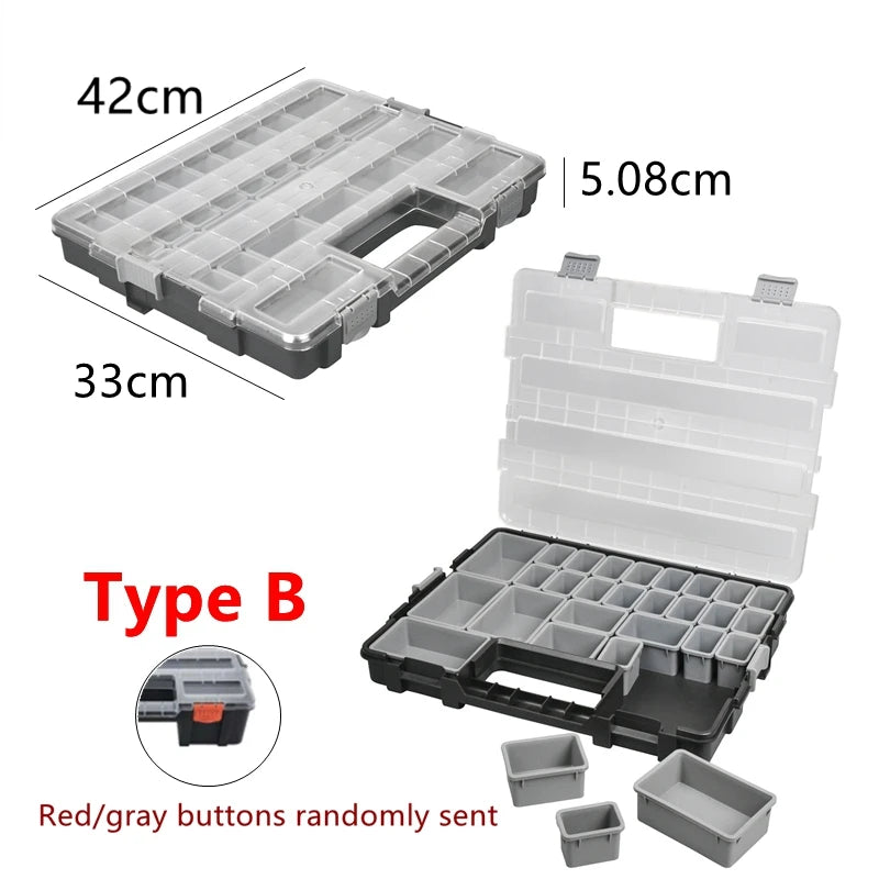 Stackable Tool Box Organizer Box Piece Container Garage Plastic Toolbox for Mechanic Workshop Suitcase Screw Storage Box