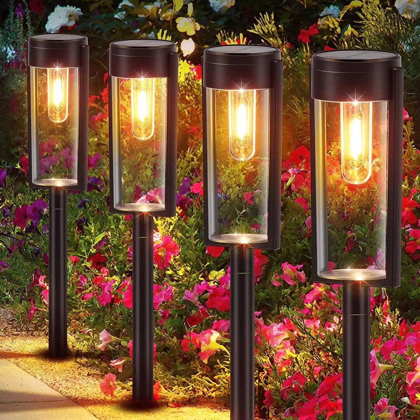 Solar Pathway Lights Outdoor Solar Pathway Garden Lamp Waterproof Landscape Lights Walkway Driveway Lawn Patio Garden Decor