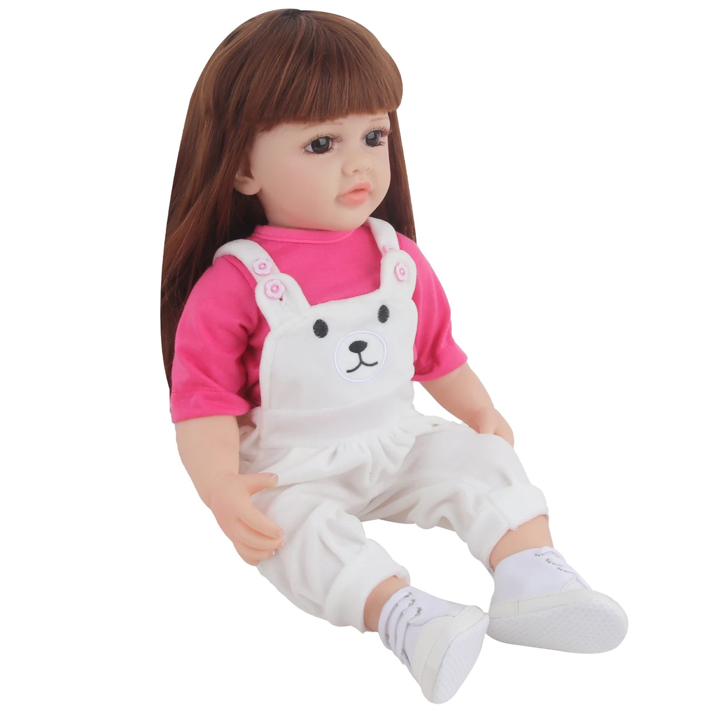 55CM 22 Inches Baby Reborn Girl Doll Full Body Soft Silicone Cute Newborn Dolls With Shoes,Clothes Girl's Best Gift Festival Toy