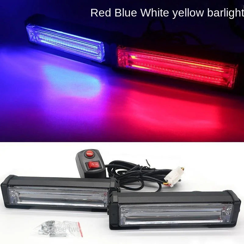 Car and truck warning light Cob long strobe light car refitting medium mesh roof Led warning light strobe light road indicator