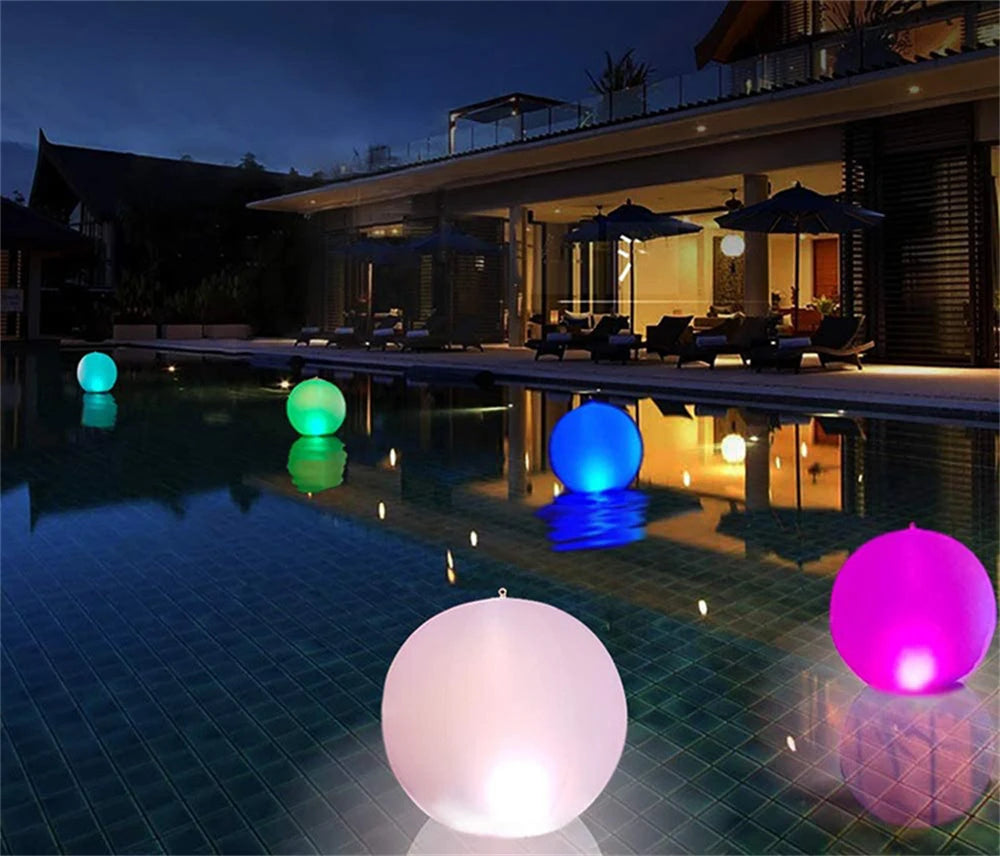 1pc Solar Floating Ball Pool Light 14 Inch Inflatable Hangable Waterproof Color Change Led Globe Pool Party Light Solar Lamp