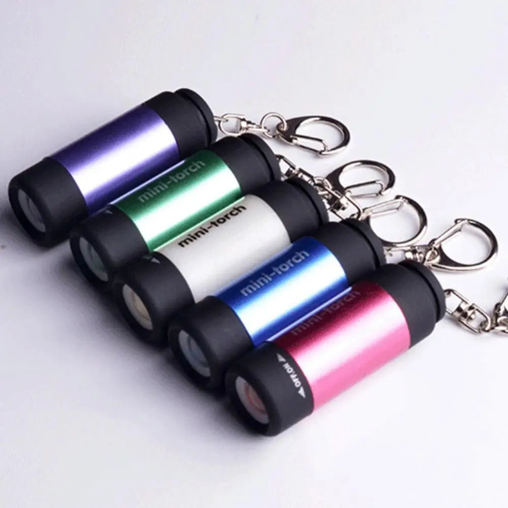 LED Mini Torch Light USB Charging Waterproof Flashlight Outdoor Emergency Lights Keychain Lamp Hiking Camping Portable Lighting