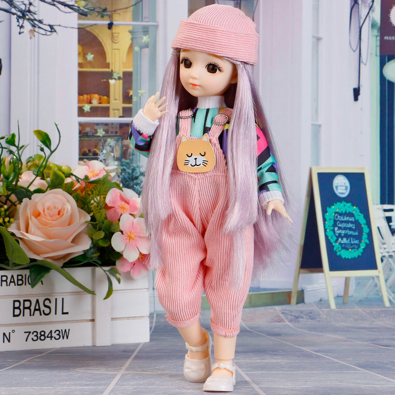 2024 New BJD Doll 30 Cm 1/6 Clothes with Multiple Joints Detachable 3D Eye Humanoid Doll Girl Dress Up Birthday Gift Toy