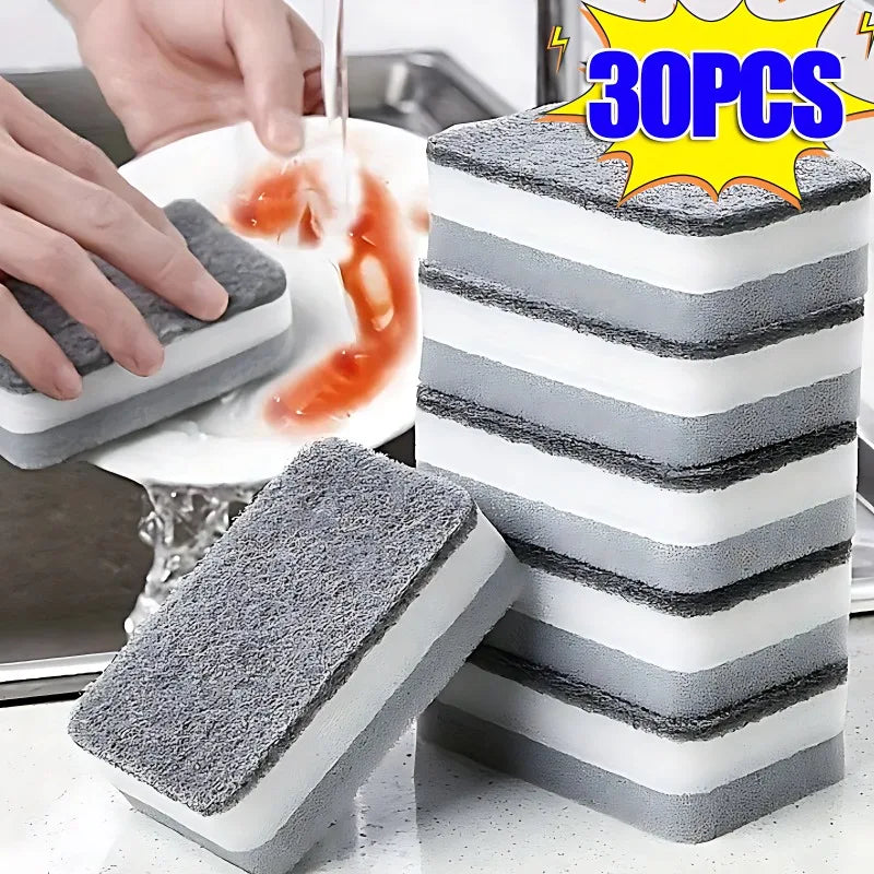 1/30pcs Dishwashing Sponge Reusable Washable Sponge Kitchen Scouring Pad Double-sided Sponges For Washing Dishes Kitchen Gadget