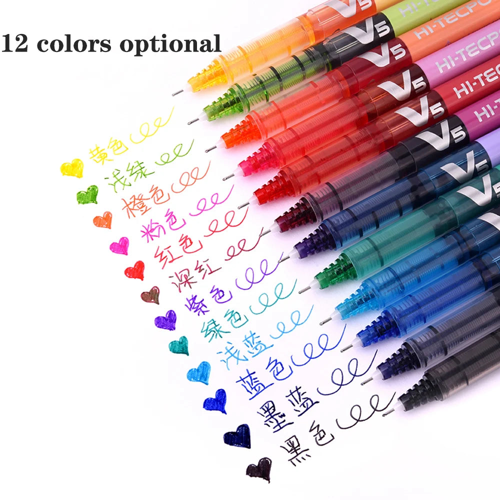 1pcs Japan Pilot V5 Gel Pen Straight Liquid Roller Pen BX-V5 Large Capacity Quick-drying Ink 0.5mm Needle Tip School Stationary