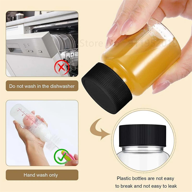 20/60Pcs 2Oz Plastic Juice Shot Bottles Small Clear Juice Bottle Leakproof Ginger Containers for Liquids Wheatgrass Ginger Jars