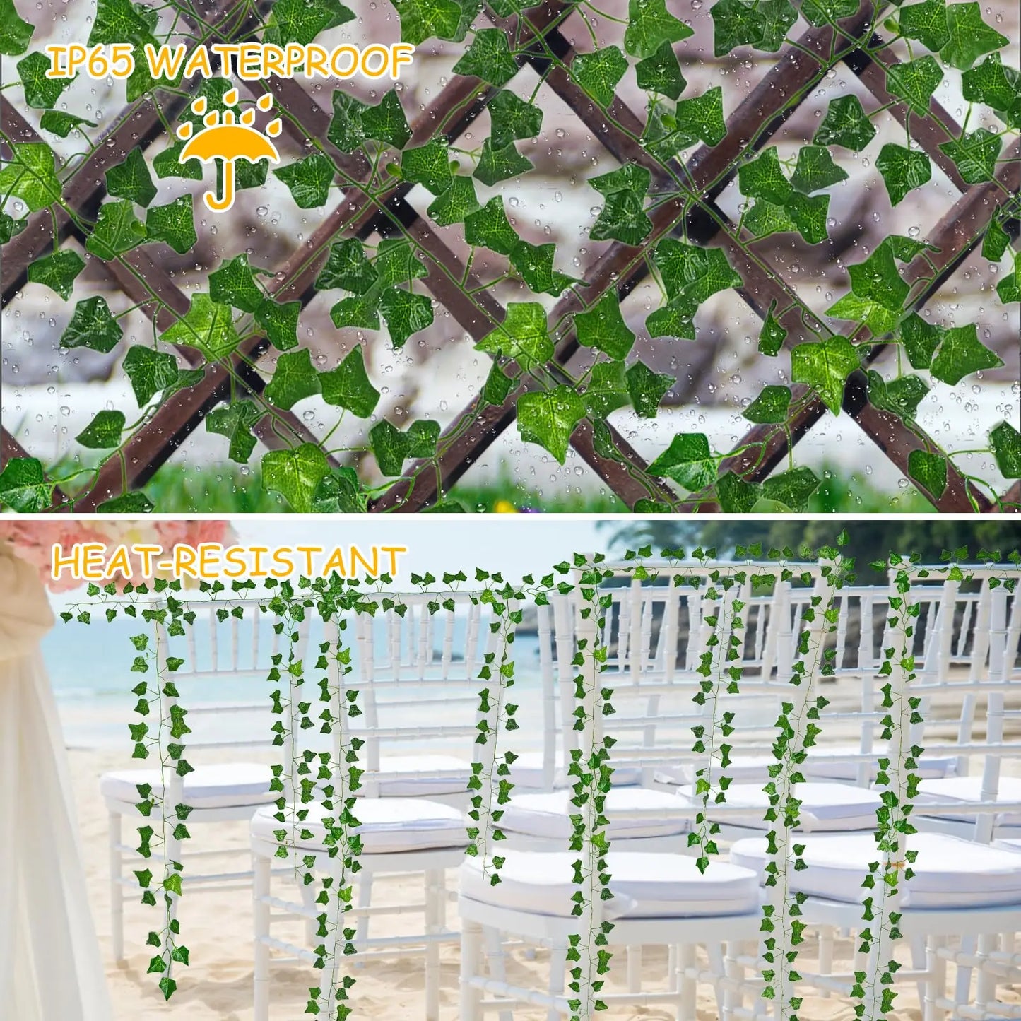 Solar Fairy Lights Outdoor Waterproof Solar Vine String Lights with Artificial Ivy Leaf Garland for Garden Balcony Wedding Decor