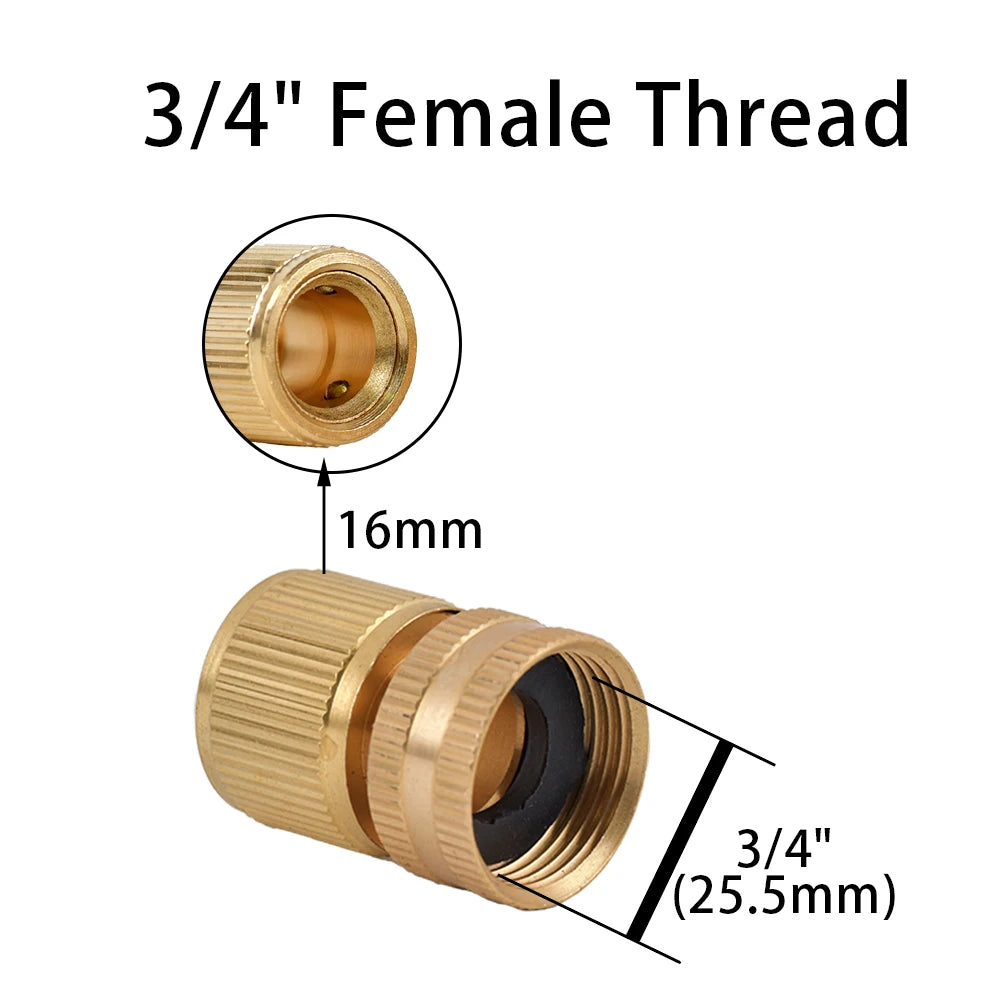 1/2'' 3/4'' 1'' Brass Tap Quick Connecter 16mm 20mm Copper Hose Coupling Adapter Garden Tubing Repair Watering Gun Fittings Tool