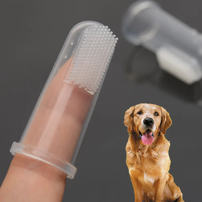 Dog latex fingertips brush silicone finger toothbrush tartar oral cleaning products fingertips brush fingertips pet products