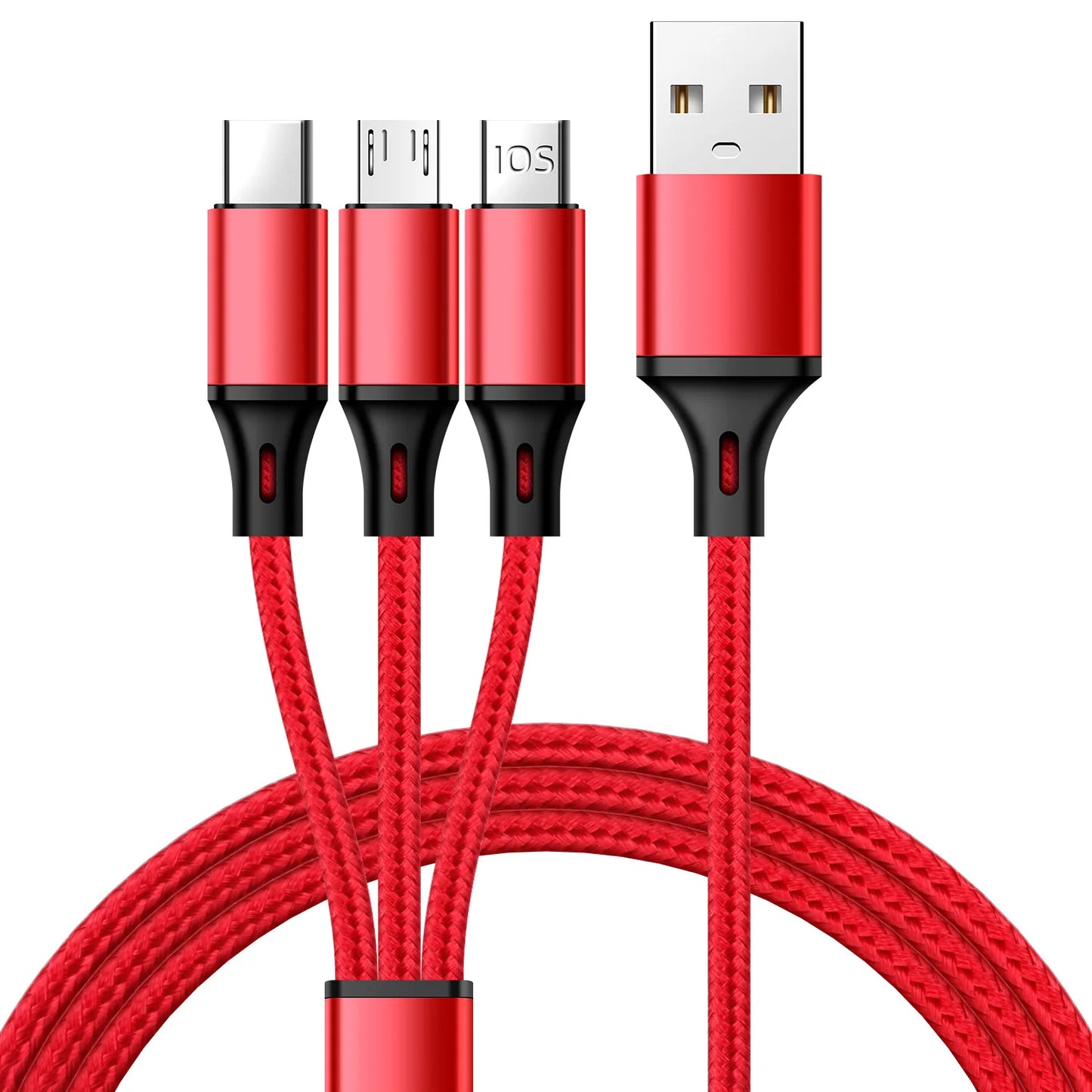 One drag three mobile phone data cable for Android USB cable three-in-one Type-C Apple quick-charge cable