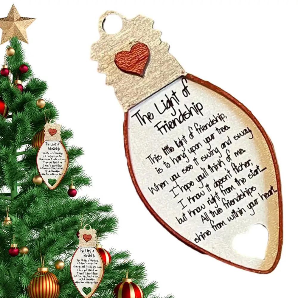 Friendship Christmas Ornament Wooden Best Friends Ornaments Female Friendship Gifts New Year Eve Party Favors Christmas Tree Dec