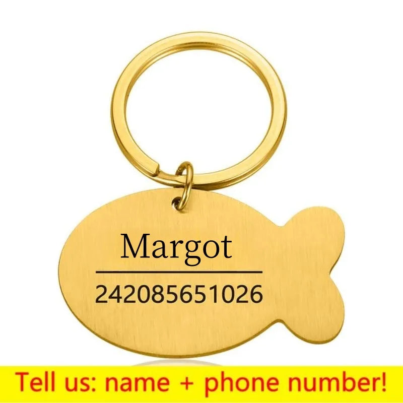 Personalized Engraved Cat Dog Pet ID Tag Dogs Anti-lost Collar Charm Engraving Pet Name Collar for Puppy Cats Collar Accessories